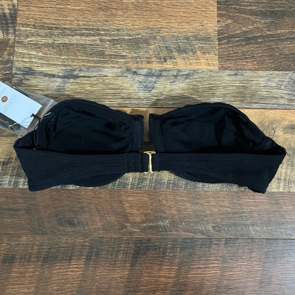 Women's Shade & Shore Black Balconette Underwire Crepe Bikini Top- Size 34C - Picture 3 of 10